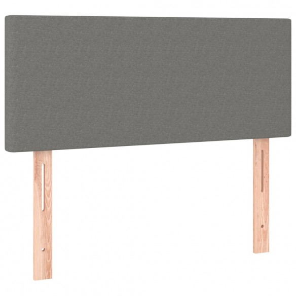 Cadre de lit et matelas et LED Gris foncé 100x200 cm