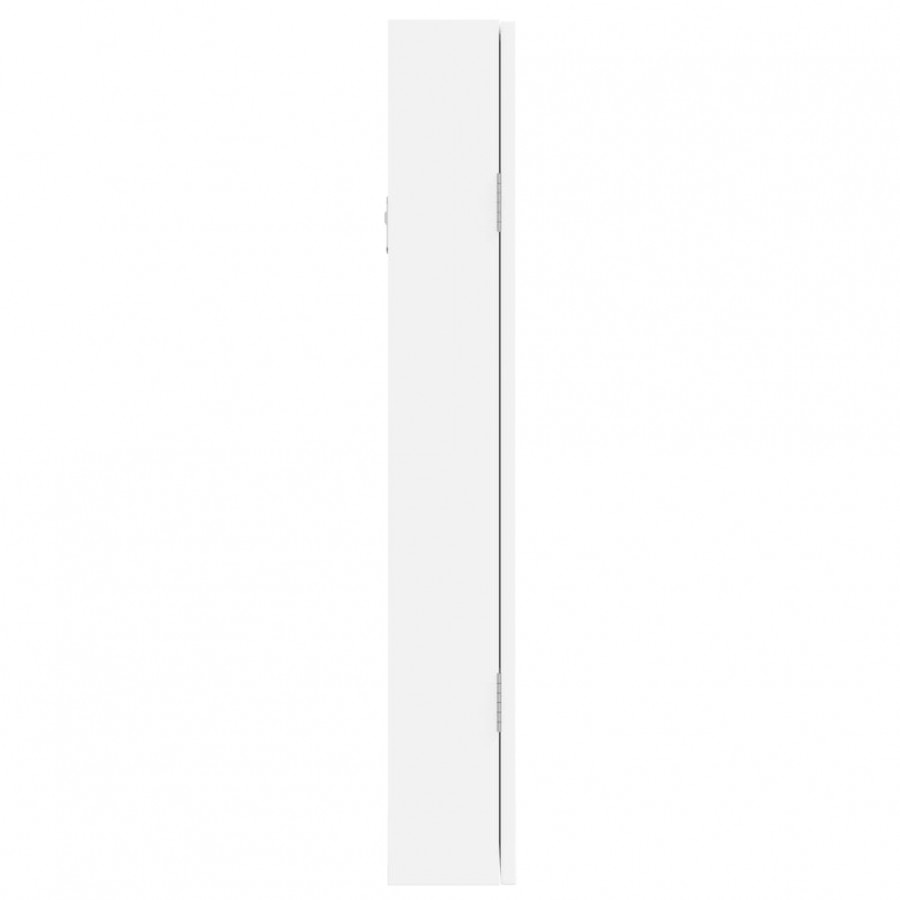 Armoire à bijoux avec miroir murale blanc 37,5x10x67 cm