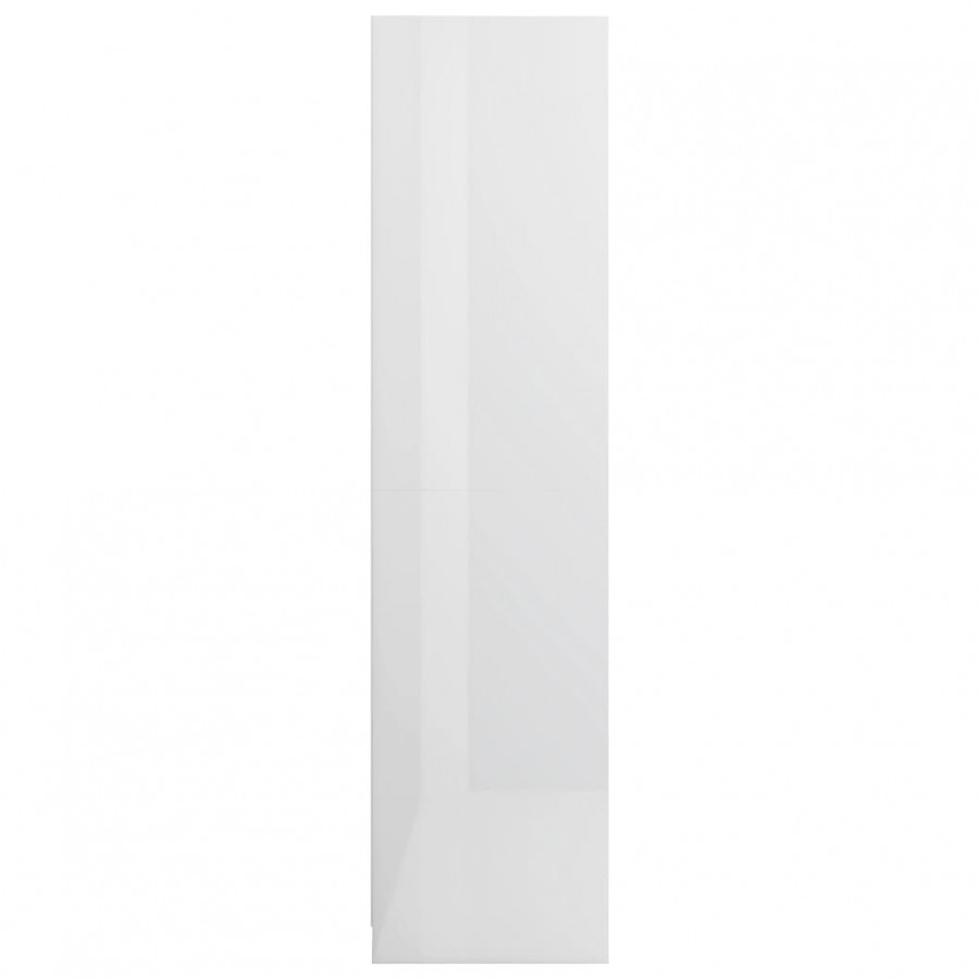 Garde-robe avec tiroirs Blanc brillant 50x50x200 cm Aggloméré