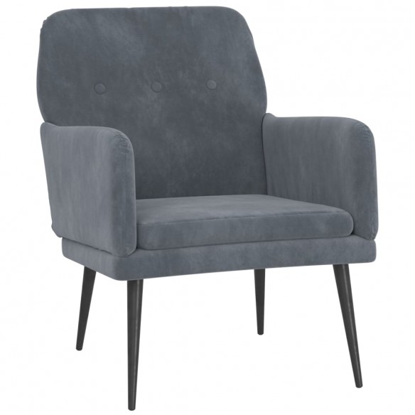 Fauteuil Gris foncé 62x79x79 cm Velours