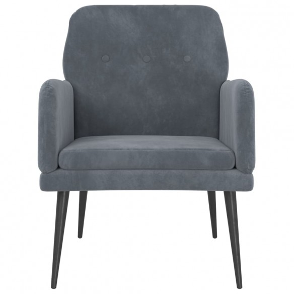 Fauteuil Gris foncé 62x79x79 cm Velours