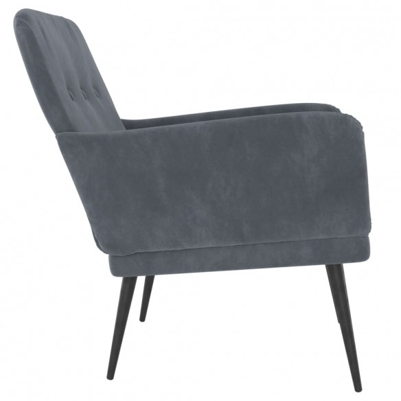 Fauteuil Gris foncé 62x79x79 cm Velours