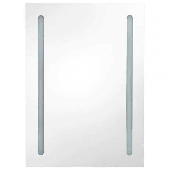 Armoire de salle de bain à miroir LED gris béton 50x13x70 cm