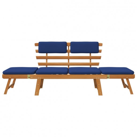 Banc de jardin avec coussins 2-en-1 190 cm Bois solide d'acacia