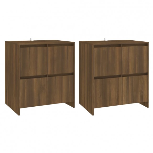 Buffets 2 pcs Chêne marron 70x41x75 cm Aggloméré