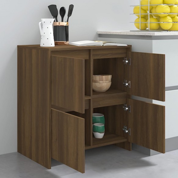 Buffets 2 pcs Chêne marron 70x41x75 cm Aggloméré