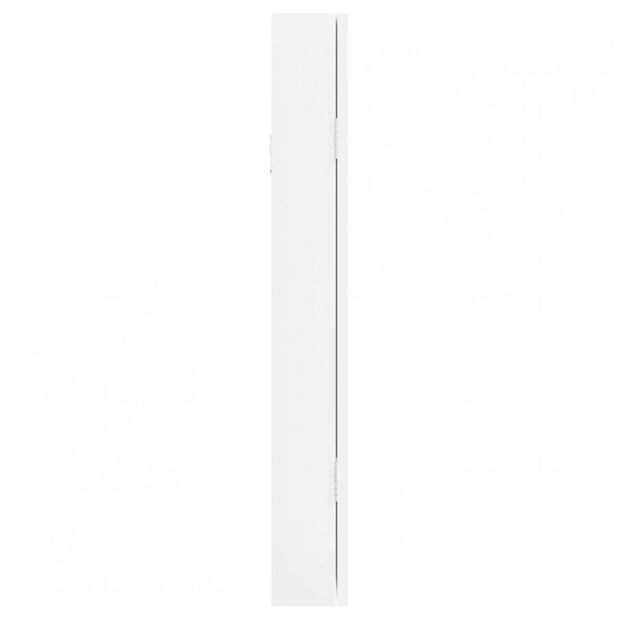 Armoire à bijoux avec miroir murale blanc 30x8,5x67 cm