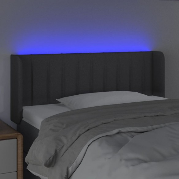 Tête de lit à LED Gris foncé 103x16x78/88 cm Tissu