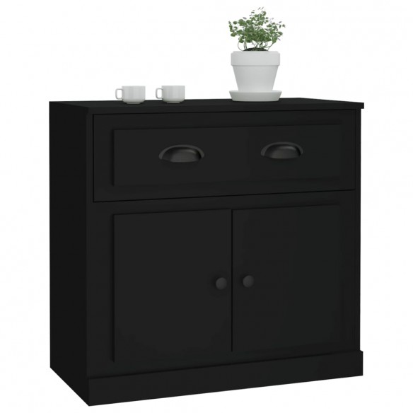 Buffet noir 70x35,5x67,5 cm bois d'ingénierie