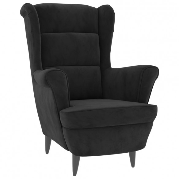 Fauteuil noir velours