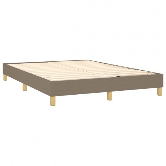 Cadre de lit avec matelas Taupe 140x190 cm Tissu