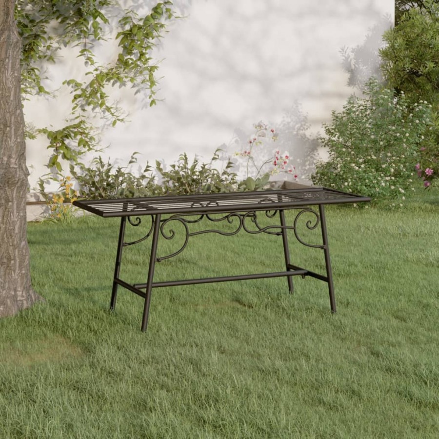 Banc tour d'arbre 110 cm Noir Acier