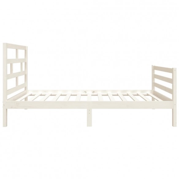 Cadre de lit Blanc Bois massif 90x190 cm Simple