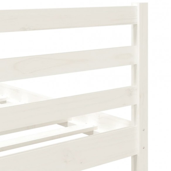 Cadre de lit Blanc Bois massif 90x190 cm Simple