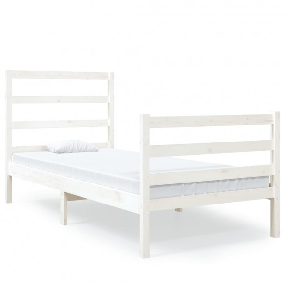 Cadre de lit Blanc Bois de pin massif 90x190 cm Simple