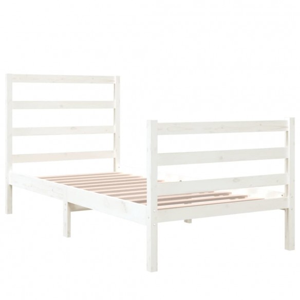 Cadre de lit Blanc Bois de pin massif 90x190 cm Simple