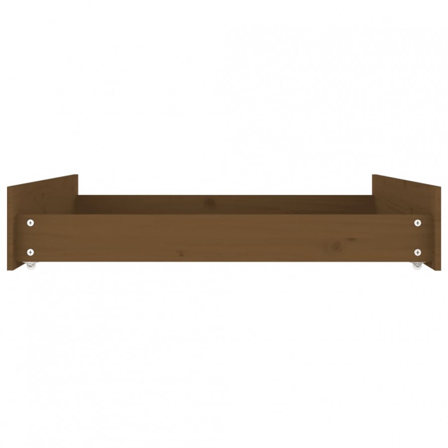 Tiroirs de lit 2 pcs Marron miel Bois de pin massif Tiroirs de lit 2 pcs Marron miel Bois de pin massif