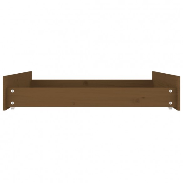 Tiroirs de lit 2 pcs Marron miel Bois de pin massif