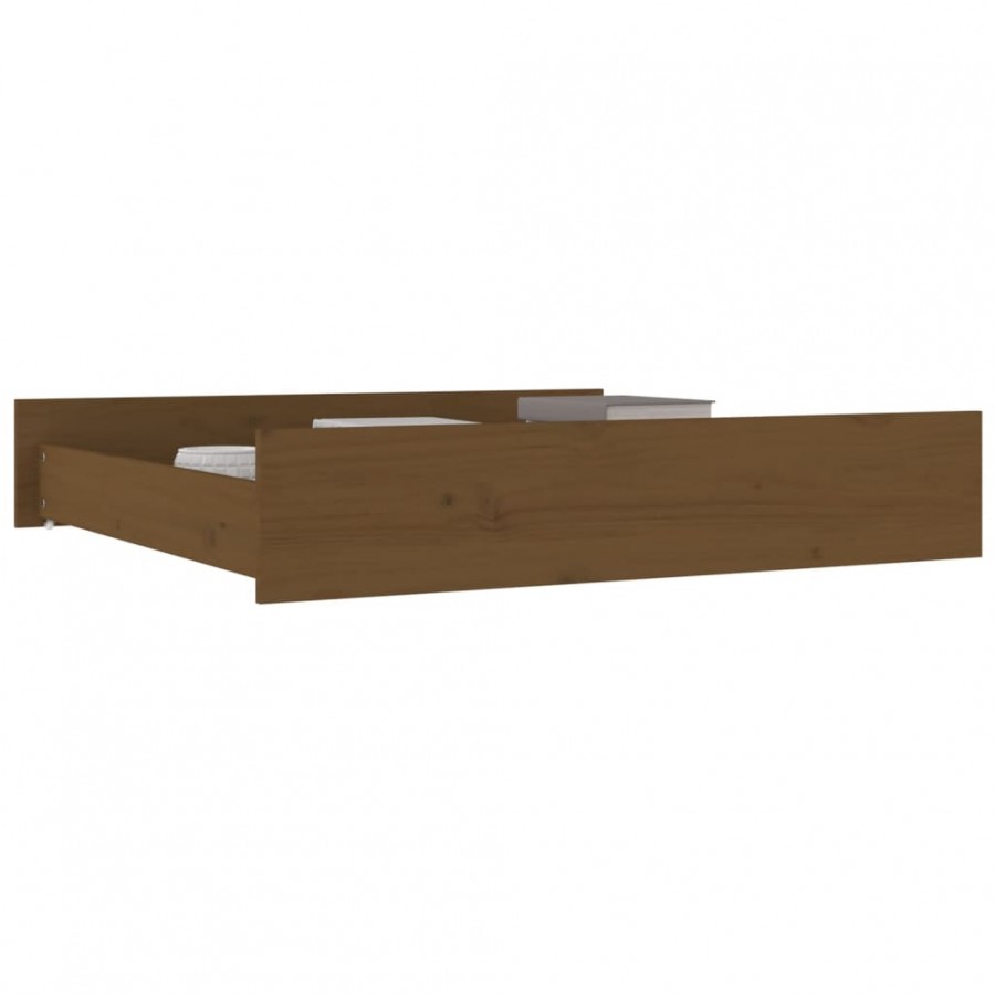 Tiroirs de lit 2 pcs Marron miel Bois de pin massif Tiroirs de lit 2 pcs Marron miel Bois de pin massif