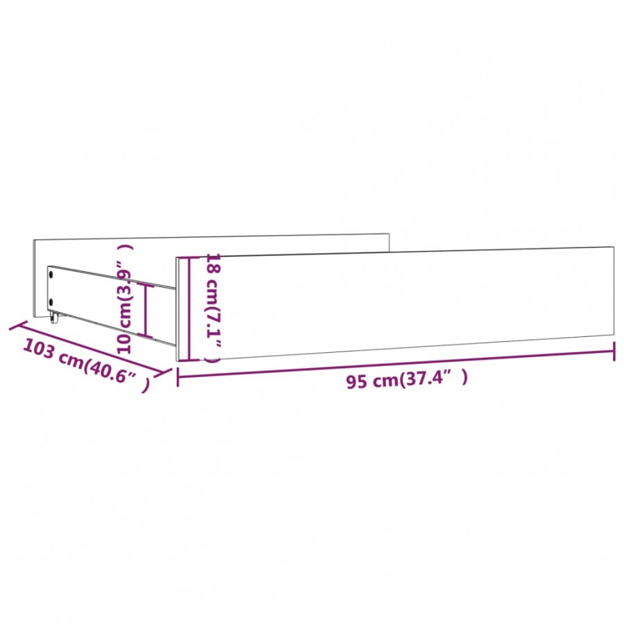 Tiroirs de lit 2 pcs Marron miel Bois de pin massif Tiroirs de lit 2 pcs Marron miel Bois de pin massif