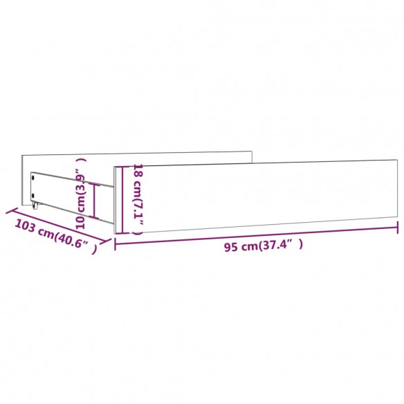 Tiroirs de lit 2 pcs Marron miel Bois de pin massif