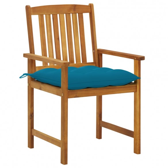 Chaises de jardin avec coussins 4 pcs Bois d'acacia massif