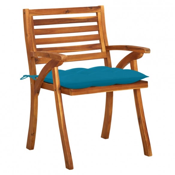 Chaises de jardin avec coussins 8 pcs Bois d'acacia solide