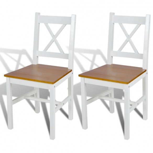 Chaises à manger lot de 2 blanc bois de pin