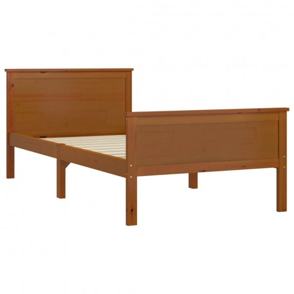 Cadre de lit Marron miel Bois de pin massif 90x200 cm