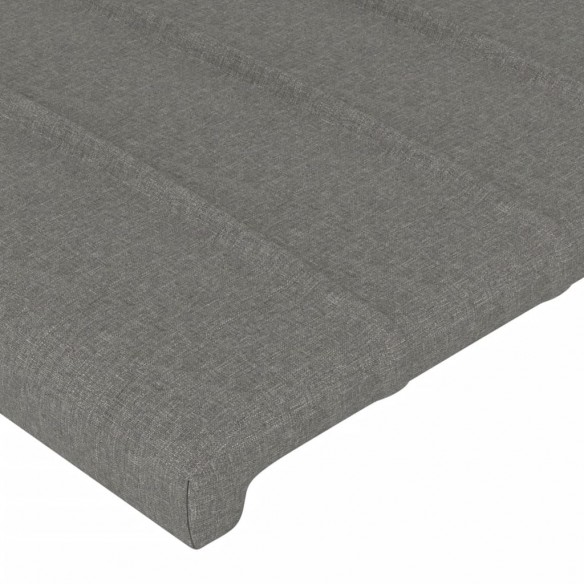 Cadre de lit avec tête de lit Gris foncé 90x200 cm Tissu