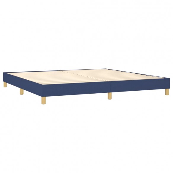 Cadre de lit avec matelas Bleu 200x200 cm Tissu