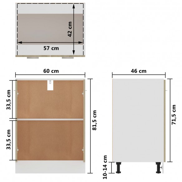 Armoire de plancher Chêne sonoma 60x46x81,5 cm Aggloméré