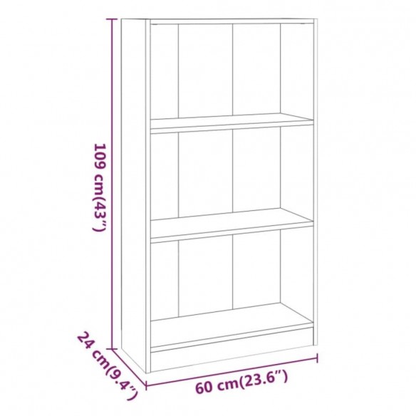 Bibliothèque Chêne fumé 60x24x109 cm Bois d'ingénierie