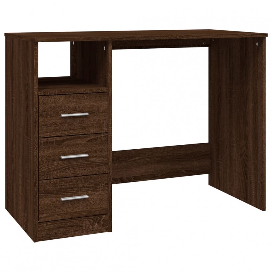 Bureau avec tiroirs Chêne marron 102x50x76 cm 