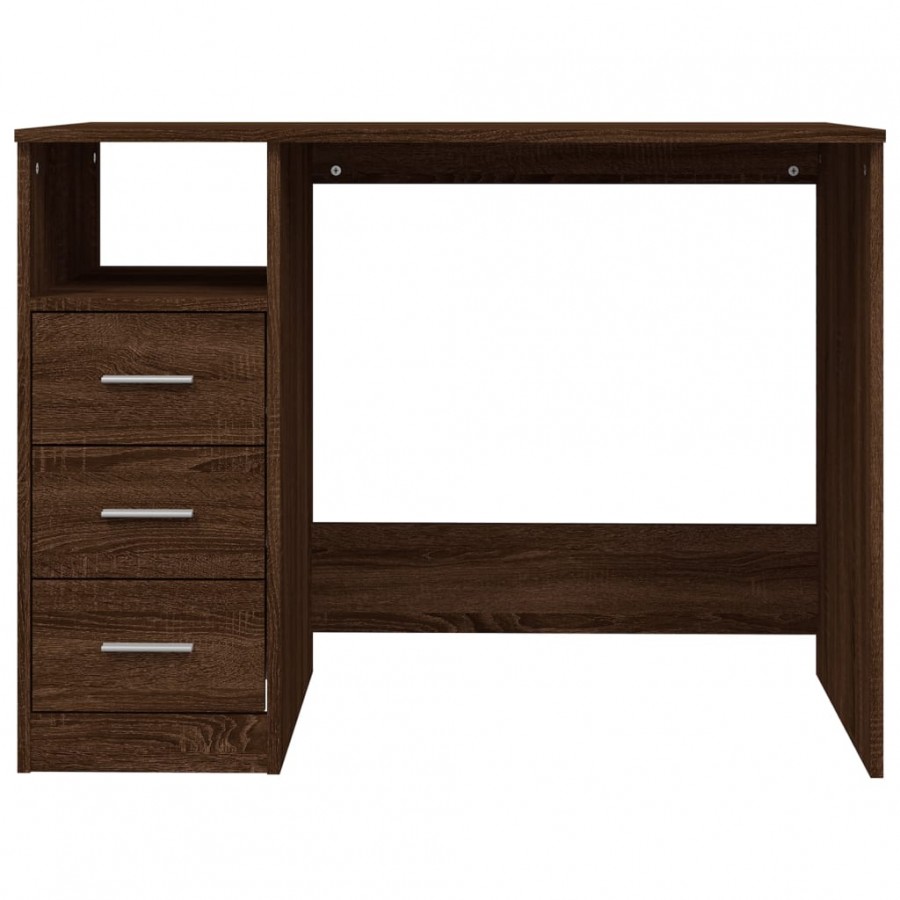 Bureau avec tiroirs Chêne marron 102x50x76 cm 