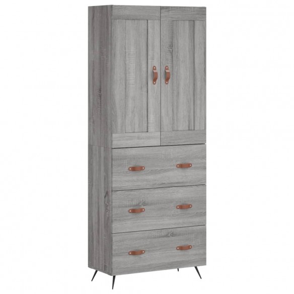 Buffet haut Sonoma gris 69,5x34x180 cm Bois d'ingénierie