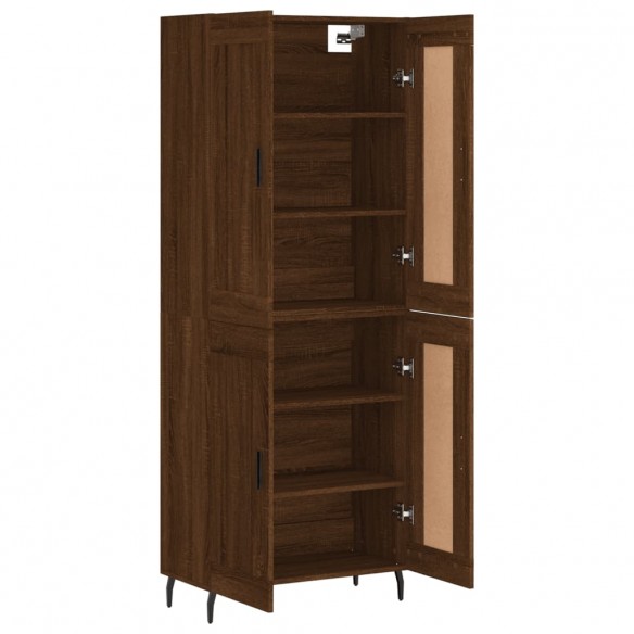 Buffet haut Chêne marron 69,5x34x180 cm Bois d'ingénierie