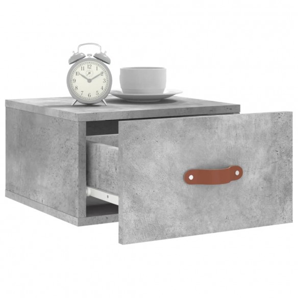 Tables de chevet murales 2 pcs gris béton 35x35x20 cm