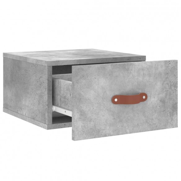 Tables de chevet murales 2 pcs gris béton 35x35x20 cm