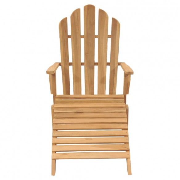 Chaises Adirondack avec repose-pieds 2 pcs Bois massif de teck