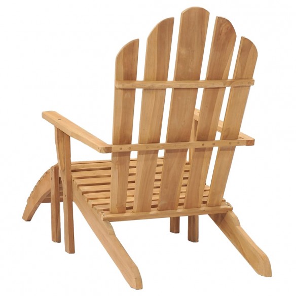 Chaise Adirondack avec repose-pied Bois de teck solide