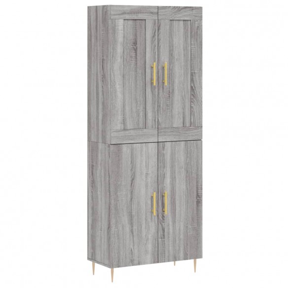 Buffet haut Sonoma gris 69,5x34x180 cm Bois d'ingénierie