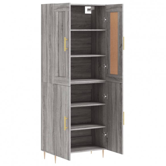 Buffet haut Sonoma gris 69,5x34x180 cm Bois d'ingénierie