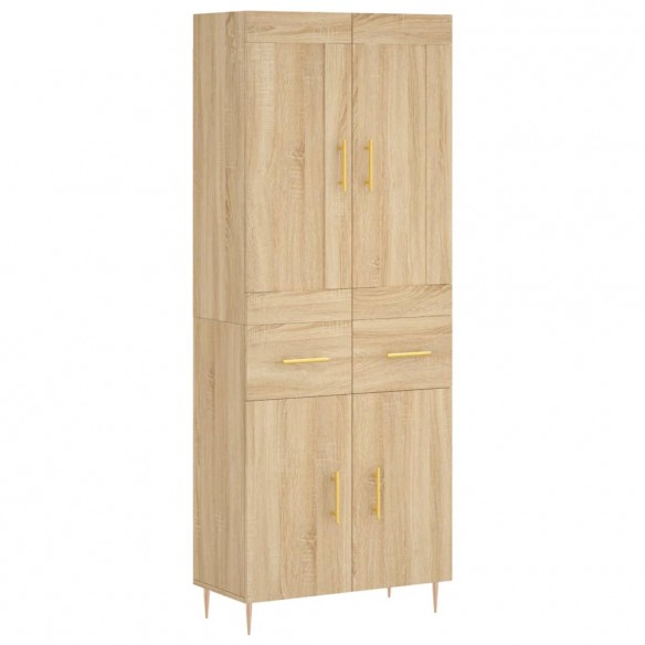 Buffet haut Chêne sonoma 69,5x34x180 cm Bois d'ingénierie