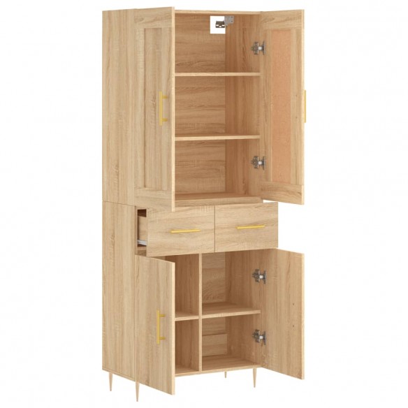 Buffet haut Chêne sonoma 69,5x34x180 cm Bois d'ingénierie