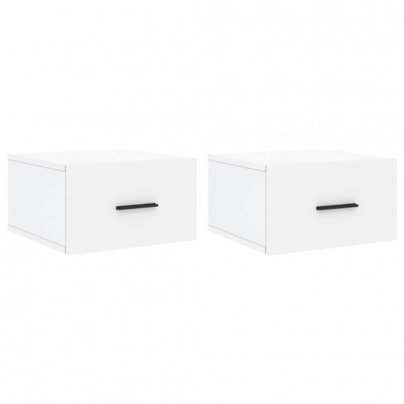 Tables de chevet murales 2 pcs blanc 35x35x20 cm