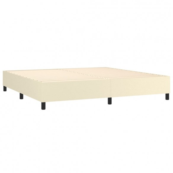 Cadre de lit avec matelas Crème 200x200cm Similicuir