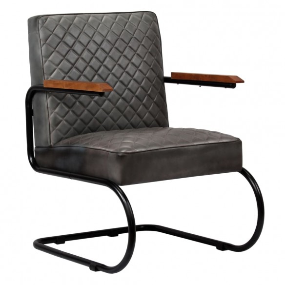 Fauteuil Gris Cuir véritable