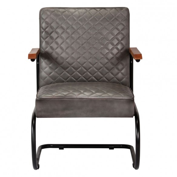 Fauteuil Gris Cuir véritable