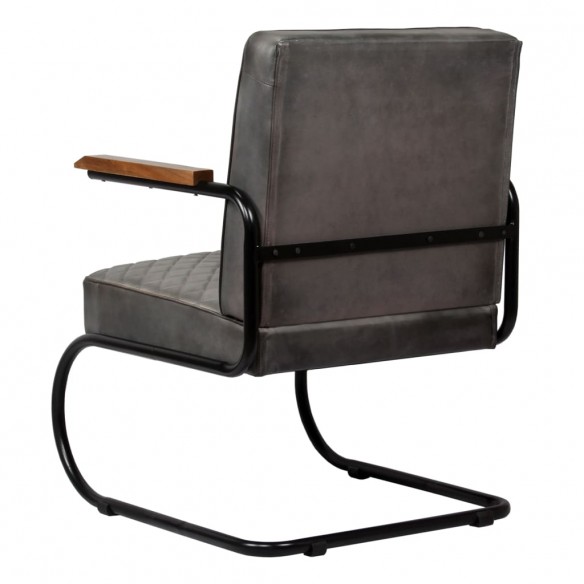 Fauteuil Gris Cuir véritable